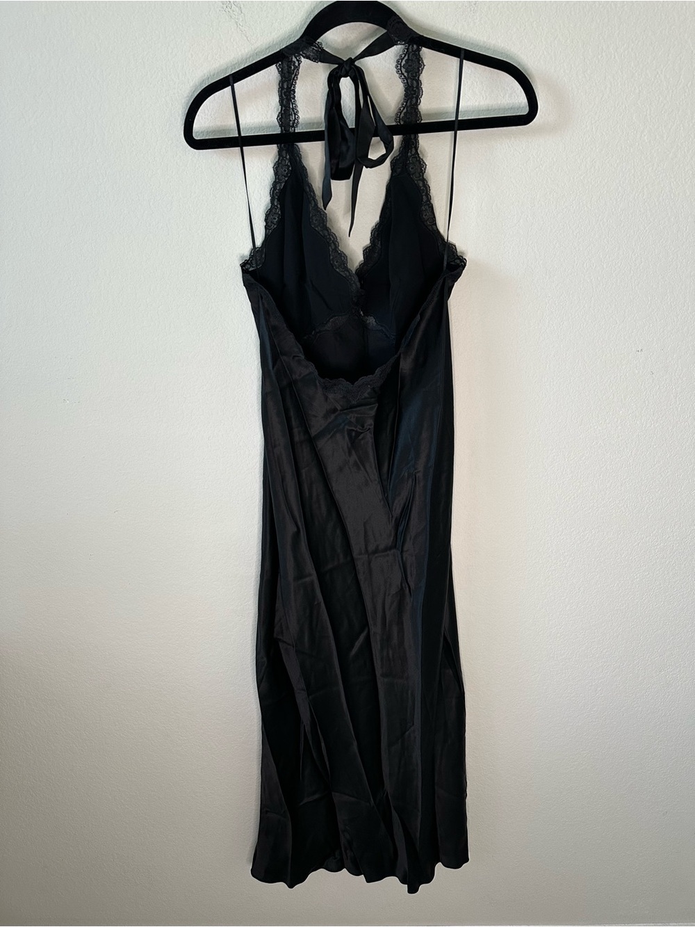 Reformation Nora Black Midi Silk Lace Dress SZ L - Picture 7 of 7